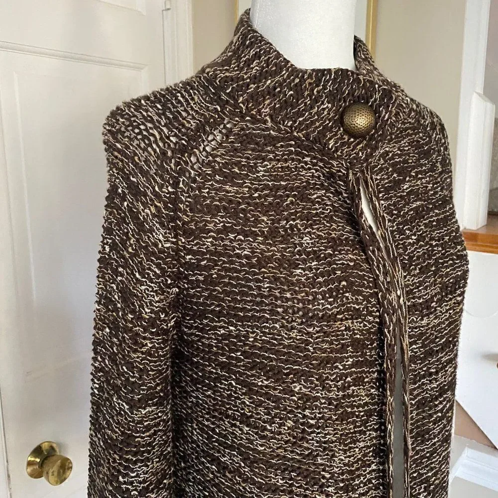 BCBG MaxArzria Brown Open Front Cardigan Sweater SZ XL